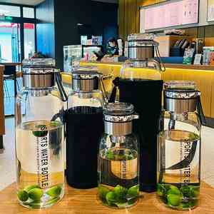 Wholesale Outdoor Travel Sports Portable Leak Proof Beverage Tea Glass Bottle Glass <b>Water</b> Bottle with Strap - Product Image 4