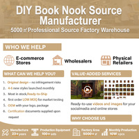 Özel sihirli kitaplık dekorasyon kütüphane kitap Nook DIY dostu ahşap bulmaca oyuncak için 3d DIY kitap Nook kiti