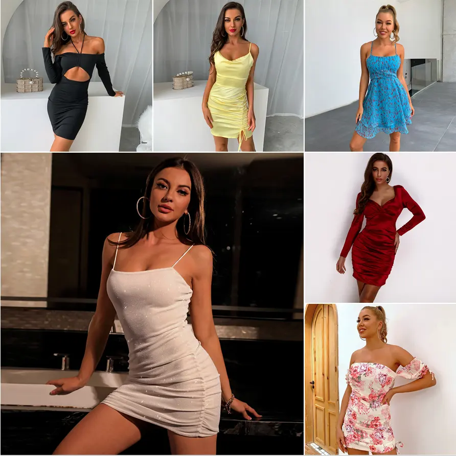 D & M-Vestidos de Noche informales para mujer, venta al por mayor, al por mayor, ropa de fábrica al por mayor, Falda corta, camisa, blusa, tops