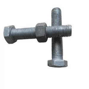 Grade8.8 High strength Hot galvanized hexagonal bolts High quality Factory price GB standard