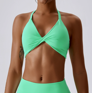 Conjunto de ropa interior de Fitness con sujetador de Yoga para mujer americana, equipo deportivo de secado rápido ajustado para correr al aire libre, gimnasio, belleza trasera - Product Image 3