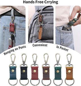 Porte-clés universel en cuir Crazy Horse fait main, style rétro, avec boucle de ceinture en métal, pour homme et femme, pour voiture et sac à main - Product Image 3