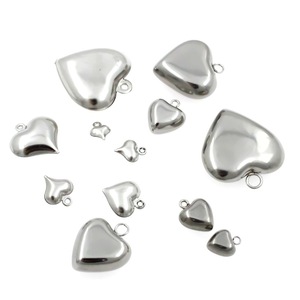 Stainless Steel Heart Pendants Hollow Jewelry Findings For DIY Necklaces <b>Bracelets</b> Steel Color Anno Jewelry - Product Image 5