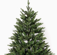 Realistischer grüner PVC-Weihnachtsbaum mit eingebauten LED-Lichtern, stehend, für Innenräume, Feiertagsdekoration für Zuhause, Partys und Schaufenster.