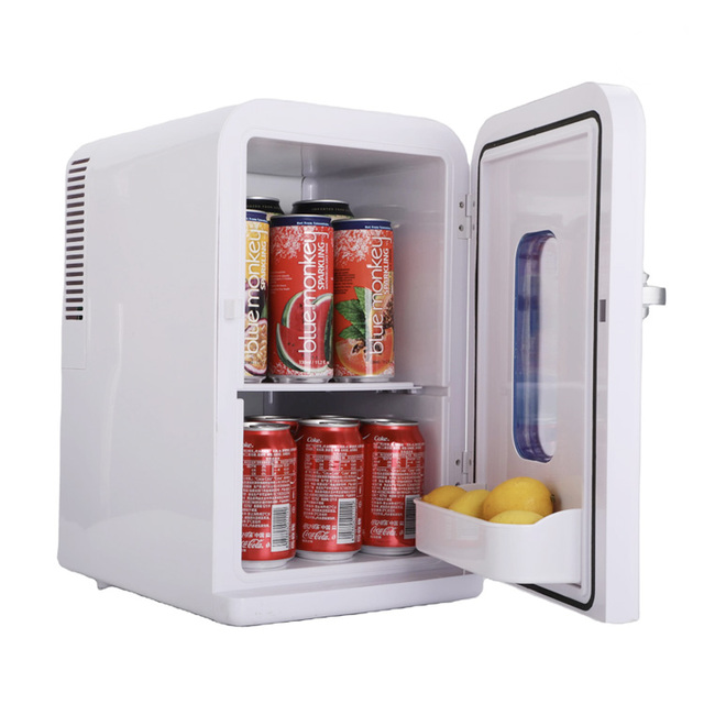 15L Portable Fridge ABS PU Foam Dual Temperature Silent Cooler Warmer for Car Home Office Bedroom for Beer Food Medicines