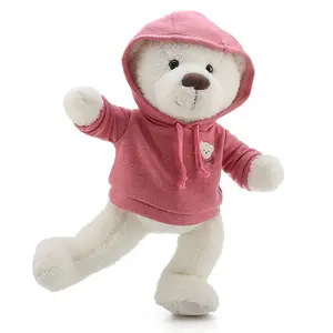 新款定制毛绒玩具动物泰迪熊连帽衫可爱毛绒柔软其他儿童儿童批发促销幼儿廉价中国