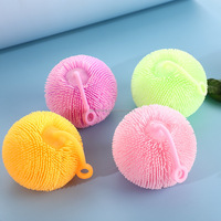 Balle anti-stress TPR douce et colorée, jouets à presser, balle anti-stress avec lumière, faible quantité minimale de commande, 12cm