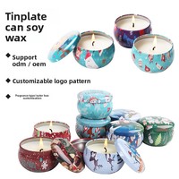 Coffret cadeau écologique pour la Saint-Valentin et Noël, bougies en cire de soja dans une boîte en fer, résistantes au vent, semi-artisanales, plusieurs senteurs