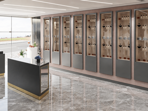 Comptoir d'exposition moderne pour parfumerie, aménagements personnalisés pour magasin de cosmétiques, étagères murales en bois, design intérieur de vente au détail - Product Image 6