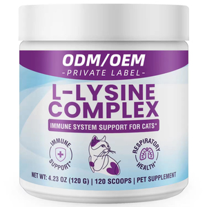 Poudre de <span class=keywords><strong>L</strong></span>-<span class=keywords><strong>Lysine</strong></span> OEM/ODM pour chats et chatons – Soutien immunitaire et santé respiratoire - Product Image 1