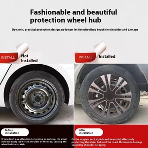 Enjoliveurs universels en plastique PP 15 pouces, décoration automobile colorée, couvre-roues de voiture avec anneau en fer - Product Image 3