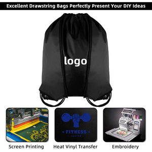 Custom Logo Promotional Polyester Nylon Sports Bulk <b>Drawstring</b> <b>Backpack</b> Draw String Bag for School Gym - Product Image 4