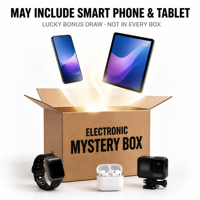 Kotak Keberuntungan dengan Ponsel Pintar dan Elektronik Acak, Jam Tangan Pintar, Earphone TWS, Kamera, Speaker, Mungkin Termasuk Tablet sebagai Hadiah