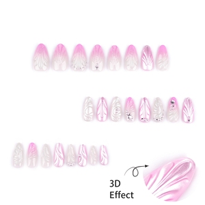 Newby Custom High Quality Ocean Series Gradient Shell Gota <span class=keywords><strong>de</strong></span> agua Perla y Diamante Adornado Gel suave Prensa en las uñas - Product Image 6