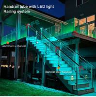 Rampe d'escalier extérieure HDSAFE en acier inoxydable avec LED intégrées pour balcon, terrasse, villa, appartement