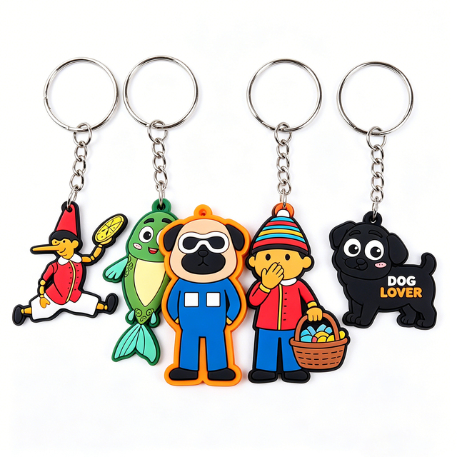 Bulk Cheap Lightweight Custom PVC Keychain Marathon Campus Roadshow Giveaway Promotional Keyring