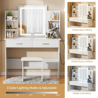 2025 Smart Dressing Table Designs Coiffeuse élégante avec miroir et tabouret pour chambres modernes