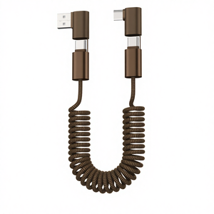 Coude à ressort personnalisé <span class=keywords><strong>1</strong></span>.5 m <span class=keywords><strong>48</strong></span> tissage 4 en <span class=keywords><strong>1</strong></span> charge rapide type-<span class=keywords><strong>c</strong></span> à type-<span class=keywords><strong>c</strong></span> <span class=keywords><strong>c</strong></span>âble de données 3A 60W pour téléphone et ordinateur portable - Product Image 5