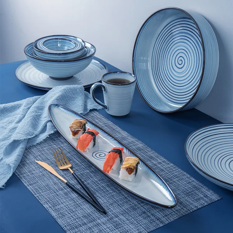 Placas decorativas luxuosas de porcelana, material de jantar para restaurante, placas de cerâmica de 14 polegadas