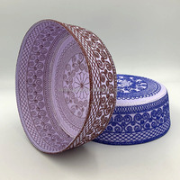Fábrica al por mayor Eid Namaz Kufi hombres Koofi bordado a mano gorra de oración pakistaní Topi, Kufi Topi árabe calavera gorra Beanie sombreros