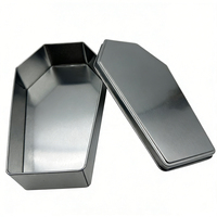 Cajas de Regalo de Metal con Forma de Ataúd Plegables Extra Grandes Personalizadas para Halloween, Regalos Góticos, Dulces y Tesoros