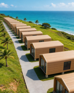 Casas Prefabricadas Modernas para Resorts, Cabañas Triangulares de Color Madera, Alojamientos Modulares Prefabricados - Product Image 3