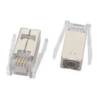 Connecteur RJ9 RJ10 4P4C pour câble de connexion d'équipement médical et aéronautique spécial, avec double shrapnel latéral