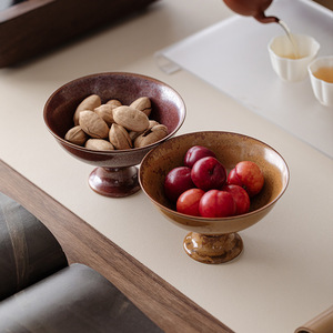 Guanlan High Footed Fruit <b>Plate</b> <b>Ceramic</b> Round Dish For Afternoon Tea Dessert Serving Tray - Product Image 3