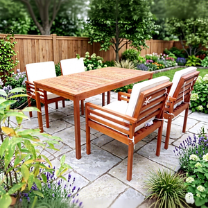 Chaise de jardin contemporaine en rotin pour l'extérieur, pliable, éco-responsable, avec structure en bois massif, idéale pour restaurant, hôtel, cuisine, cour, villa - Product Image 1