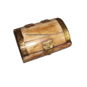 Boîte de rangement de bijoux pour femmes et filles, petit bibelot simple en laiton, organisateur de bijoux - Product Image 1