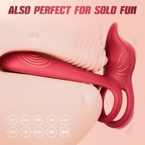 Anillos para pene en forma de zorro con vibrador, anillo para pene con estimulación del clítoris, juguete sexual con aplicación y control remoto. - Product Image 4
