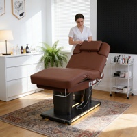Table de massage électrique de luxe inclinable pour soins du visage, cils et esthétique, idéale pour salon de beauté et esthéticienne