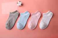 Offre Spéciale Femmes rose Blanc Gris Rembourré Cheville Chaussettes Chaussettes Personnalisées Avec Logo Coton Crew Fille Chaussettes