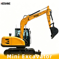Mini-excavatrice compacte, broyeur à tambour, excavatrice multifonctionnelle sur chenilles pour la construction, l'aménagement paysager et l'agriculture