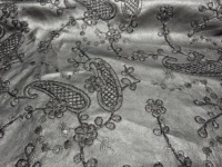 Tissu en PU brodé, simili cuir, dentelle décorative pour vêtements de mode et robes