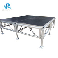Scène modulable abordable pour événements et spectacles, taille et forme personnalisables, hauteur réglable, système de scène en aluminium
