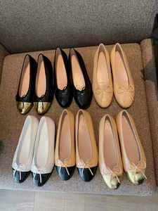 Zapatos Planos de Ballet de Cuero Genuino para Mujer, Diseño Casual con Lazo y Cuadros, Cómodos y Suaves para Primavera - Product Image 4