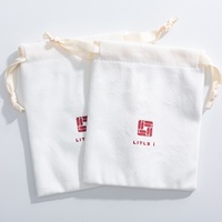 Pochette cadeau en velours et daim pour bijoux, avec cordon de serrage et logo personnalisé imprimé