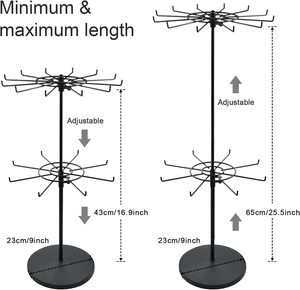Giá Trưng Bày Trang Sức Giá Xoay 2 Tầng Giá Trưng Bày Trang Sức Bằng Kim Loại Giá Trưng Bày Móc Khóa Bông Tai Vòng Cổ Xoay - Product Image 3