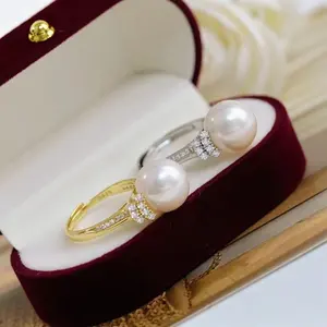 Кольцо из пресноводного жемчуга R2505 11-12 мм, 925 кольцо из стерлингового серебра для свадьбы, аксессуар, жемчужные бусины для ювелирных изделий «DIY»