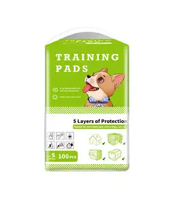 कुत्ते के प्रशिक्षण के लिए सुपर अवशोषक बायोडिग्रेडेबल 5-लेयर डिस्पोजेबल पिल्ला पालतू पेशाब पैड एसएपी और पल्प सामग्री