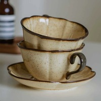 Ensemble tasse et soucoupe à thé de style européen en céramique, tasse à café cappuccino pour café, tasse à fleurs