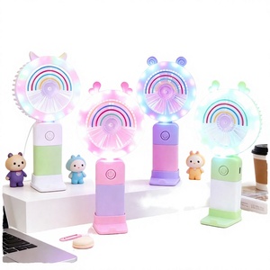 LED Handheld Fan with Phone Stand USB Rechargeable Foldable Wearable Design Portable Personal Cooler for Car Use Kids Women Gift - Product Image 2