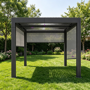 OEM Aluminum Louvered Roof Bioclimatic Motorized Gazebo Custom Color Ral Powder Coated Waterproof <b>Outdoor</b> Balcony Terrace - Product Image 2