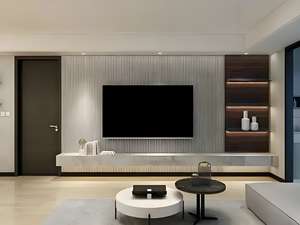 Meuble TV mural moderne personnalisé avec tiroir, support TV, fond de mur, meuble TV - Product Image 2