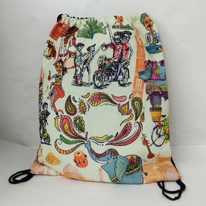 Sac à dos à cordon personnalisé imprimé avec logo sur mesure, grande capacité, doublure en polyester, léger - Product Image 1