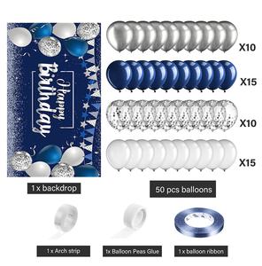 HAWIN <span class=keywords><strong>Kit</strong></span> de ballons d'<span class=keywords><strong>anniversaire</strong></span> bleu marine, <span class=keywords><strong>Kit</strong></span> d'arche, bannière de fond joyeux <span class=keywords><strong>anniversaire</strong></span>, fournitures de décoration de fête d'<span class=keywords><strong>anniversaire</strong></span> pour garçons et filles - Product Image 6