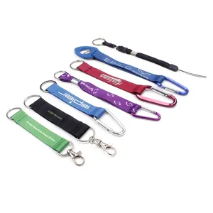 Pabrik Cina tidak ada pesanan minimum dicetak lanyard pendek lanyard plastik digulung lanyard grosir