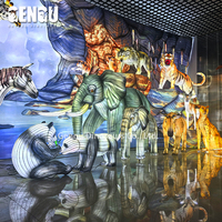 Lanterne animale de loup 3D réaliste de décoration traditionnelle chinoise pour l'exposition