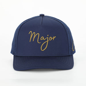 XP-Promosカスタムメンズネイビーブルー刺Embroideryロゴ穴あきレーザー切断穴ドリル野球帽、防水スポーツキャップ - Product Image 2